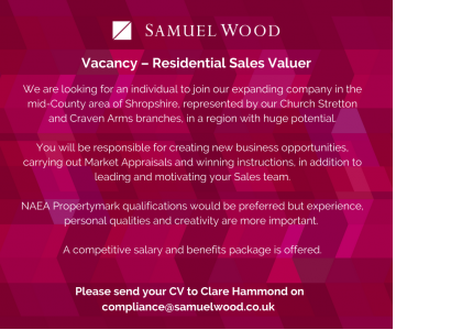 Vacancy – Residential Sales Valuer